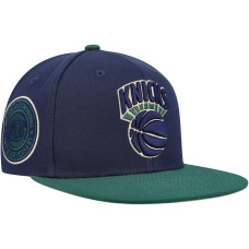 New York Knicks Mitchell & Ness 70th Anniversary Hardwood Classics Grassland Fitted Hat - Navy/Green
