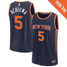 Youth Precious Achiuwa # 5 New York Knicks Fast Break Replica Navy Statement Edition Jersey