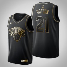 New York Knicks Damyean Dotson #21 Black Golden Edition Jersey