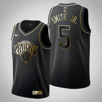New York Knicks Dennis Smith Jr. #5 Black Golden Edition Jersey