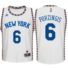 Kristaps Porzingis New York Knicks #6 Hardwood Classics Home White Youth Jersey