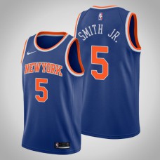 Men NBA 2018-19 Dennis Smith Jr. New York Knicks #5 Icon Blue Jersey