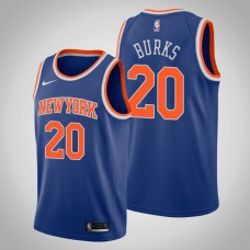 Men 2020-21 New York Knicks Alec Burks #20 Blue Icon Jersey