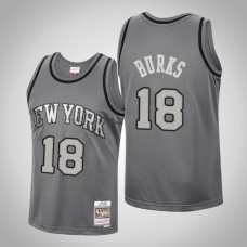 Men New York Knicks Alec Burks #18 Charcoal Metal Works Jersey