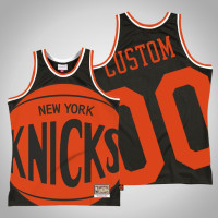 Men New York Knicks Custom #00 Black Big Face 2.0 Jersey