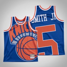 Knicks Dennis Smith Jr. #5 Blue Big Face Hardwood Classics Jersey