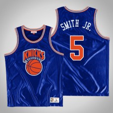 Men New York Knicks Dennis Smith Jr. #5 Blue Dazzle Jersey
