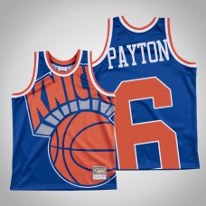Knicks Elfrid Payton #6 Blue Big Face Hardwood Classics Jersey