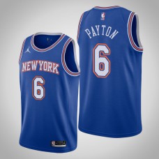 2020-21 New York Knicks Elfrid Payton #6 Statement Jordan Brand Blue Jersey