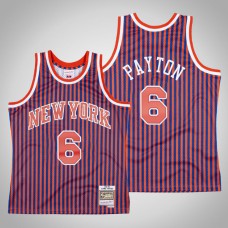 Men Knicks Elfrid Payton #6 Red Striped Jersey