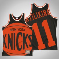 Men New York Knicks Frank Ntilikina #11 Black Big Face 2.0 Jersey