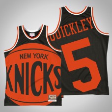 Men New York Knicks Immanuel Quickley #5 Black Big Face 2.0 Jersey