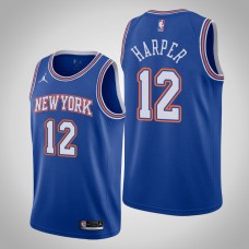 2020-21 New York Knicks Jared Harper #12 Statement Jordan Brand Blue Jersey