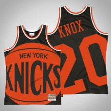 Men New York Knicks Kevin Knox #20 Black Big Face 2.0 Jersey