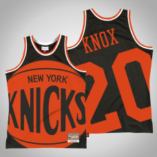 Men New York Knicks Kevin Knox #20 Black Big Face 2.0 Jersey