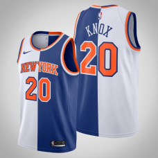 Men New York Knicks Kevin Knox White Blue Split Edition Big Scorer Jersey