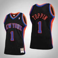 Men New York Knicks Obi Toppin #1 Black Reload 2.0 Jersey