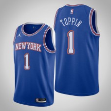 New York Knicks Obi Toppin Blue Statement 2020 NBA Draft First Round Pick Jersey