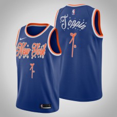 New York Knicks Obi Toppin #1 Blue 2020 Christmas Night Special Edition Jersey