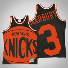 Men New York Knicks Stephon Marbury #3 Black Big Face 2.0 Jersey