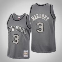 Men New York Knicks Stephon Marbury #3 Charcoal Metal Works Jersey