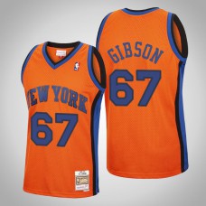 Men New York Knicks Taj Gibson #67 Orange Reload Hardwood Classics Jersey