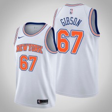 Men New York Knicks Taj Gibson #67 White Statement Jersey
