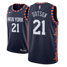Men NBA 2018-19 Damyean Dotson New York Knicks #21 City Edition Navy Jersey