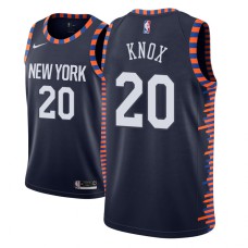 Men NBA 2018-19 Kevin Knox New York Knicks #20 City Edition Navy Jersey