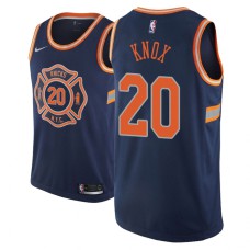 Men NBA Kevin Knox New York Knicks #20 City Edition Navy Jersey