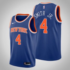Men 2020-21 New York Knicks Dennis Smith Jr. #4 Blue Icon Jersey