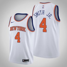 Men 2020-21 New York Knicks Dennis Smith Jr. #4 White Association Jersey