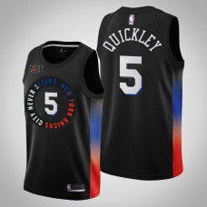 2020-21 New York Knicks Immanuel Quickley #5 Black City Jersey