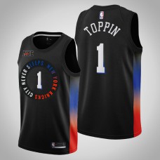2020-21 New York Knicks Obi Toppin #1 Black City Jersey