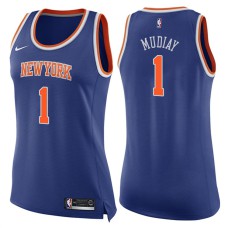 Women 2017-18 Season Emmanuel Mudiay New York Knicks #1 Icon Blue Swingman Jersey