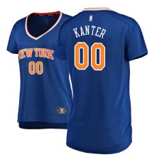 Women 2017-18 Enes Kanter New York Knicks #00 Icon Edition Blue Replica Jersey