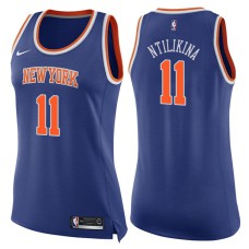 Women 2017-18 Season Frank Ntilikina New York Knicks #11 Icon Blue Swingman Jersey