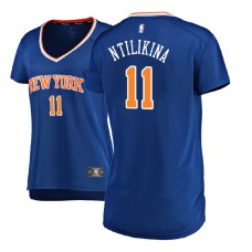 Women 2017-18 Frank Ntilikina New York Knicks #11 Icon Edition Blue Replica Jersey