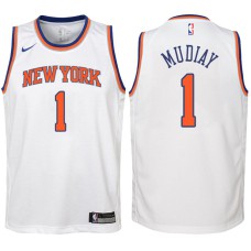 Youth 2017-18 Season Emmanuel Mudiay New York Knicks #1 Association White Swingman Jersey