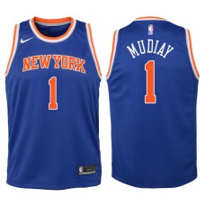 Youth 2017-18 Season Emmanuel Mudiay New York Knicks #1 Icon Blue Swingman Jersey