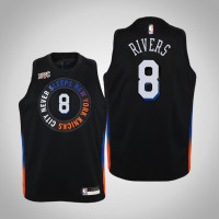 Youth Austin Rivers New York Knicks #8 City Black 2021 Season Jersey