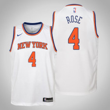 Youth Derrick Rose New York Knicks #4 Association White 2021 Season Jersey